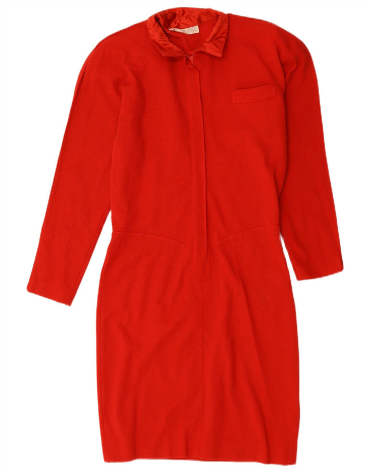 Robe fourreau à manches longues femme vintage UK 14 Rouge moyen