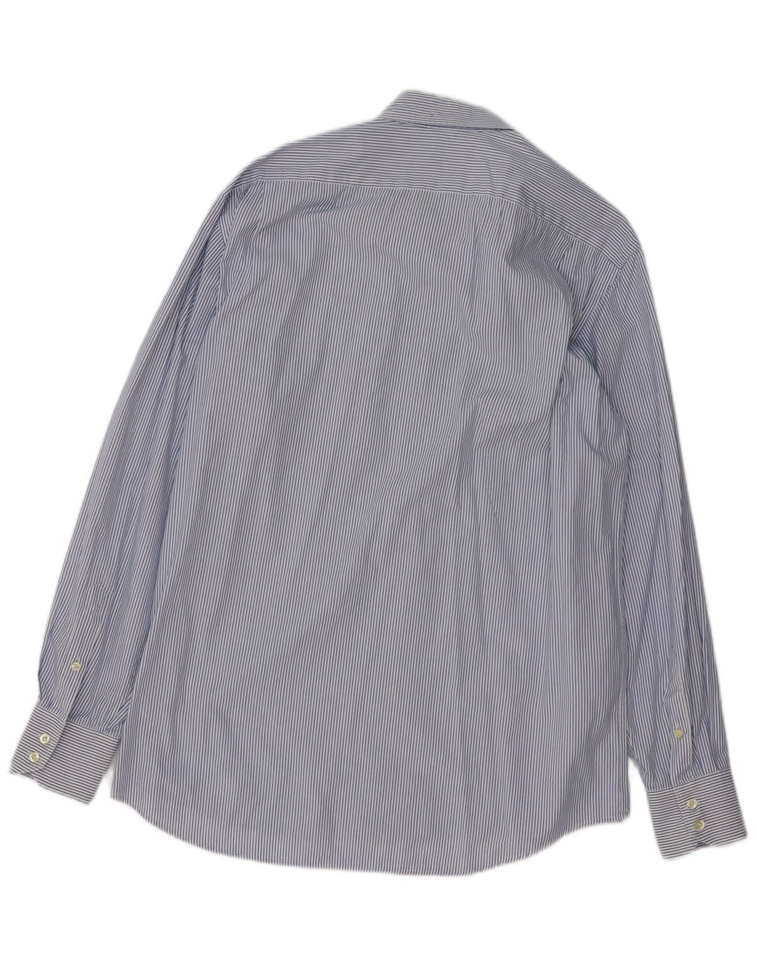 LACOSTE Mens Shirt Size 42 Large Blue Pinstripe Cotton