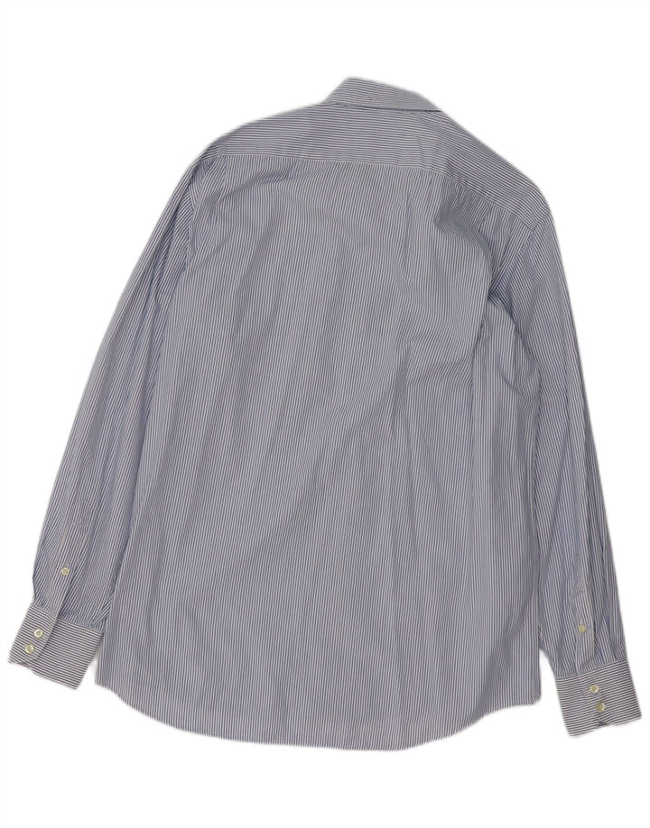LACOSTE Mens Shirt Size 42 Large Blue Pinstripe Cotton