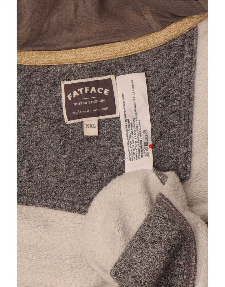 Fat Face Mens Zip Hoodie Sweater 2XL Grey Cotton