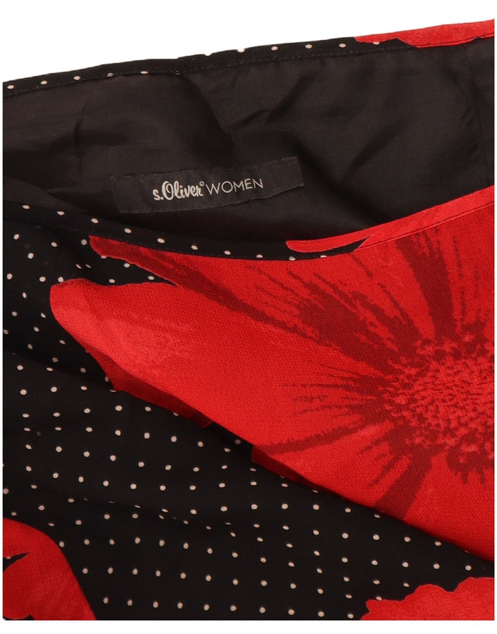 S.Oliver Womens Maxi Skirt EU 38 Medium W30 Black Floral Viscose