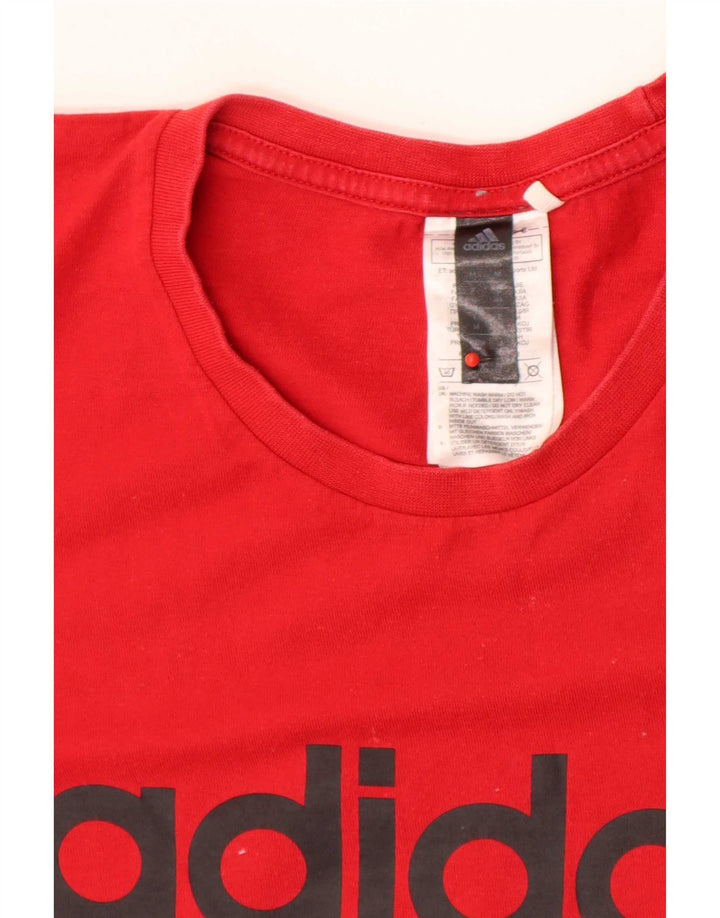Adidas Mens Graphic T-Shirt Top Medium Red Cotton