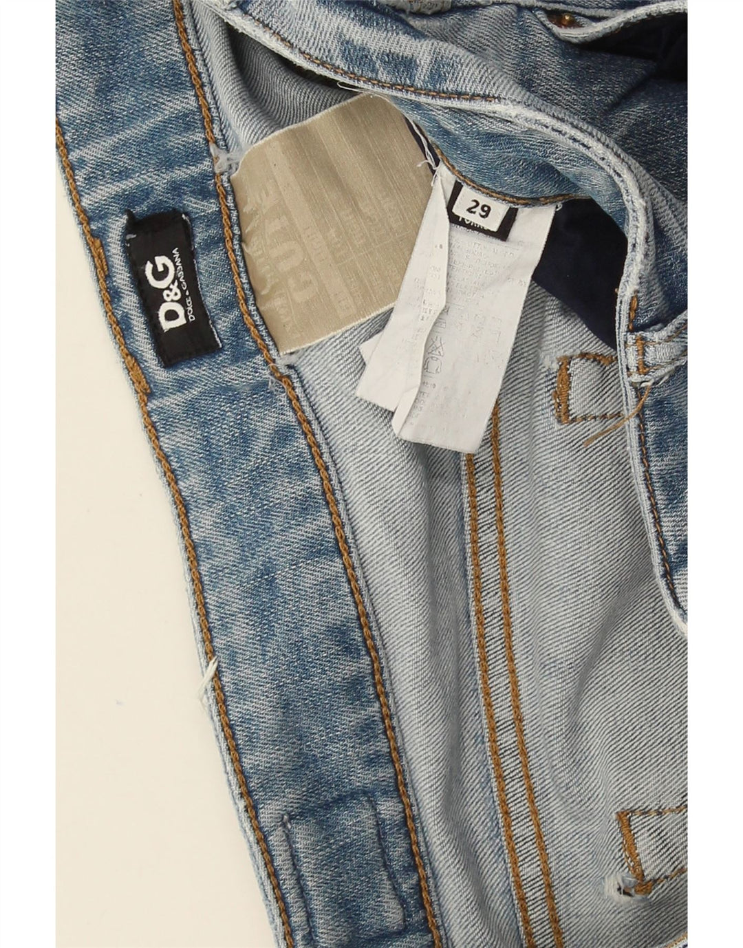 Dolce & Gabbana Dame Distressed Slim Jeans W29 L32 Blå Bomuld