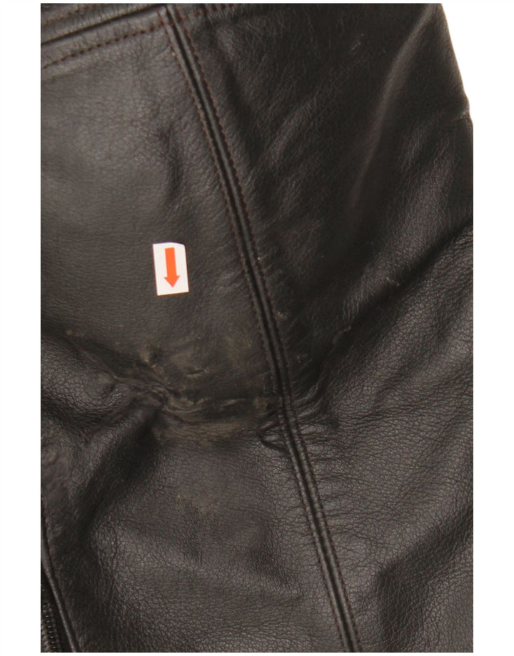 Rev'it Mens Leather Biker Trousers IT 48 Medium W30 L29 Black Leather