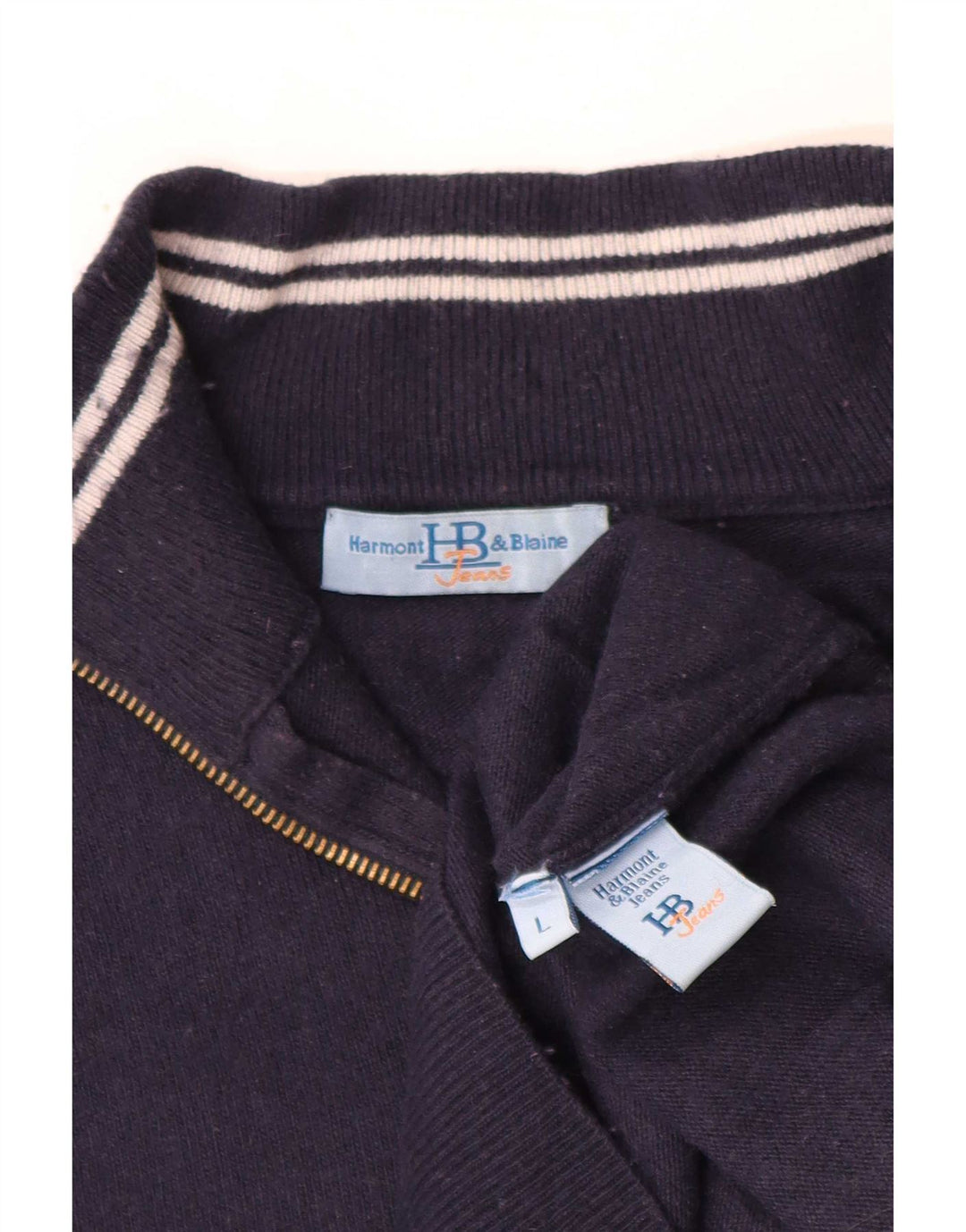 Męski sweter z zamkiem błyskawicznym Harmont & Blaine, duży, granatowy
