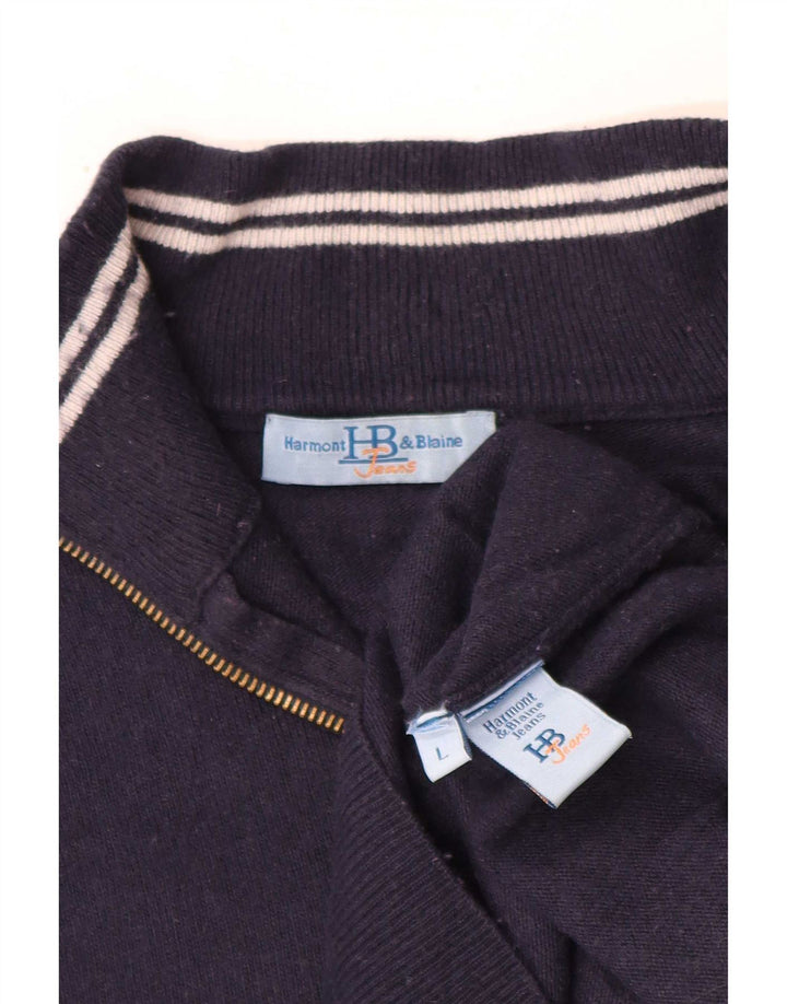 Męski sweter z zamkiem błyskawicznym Harmont & Blaine, duży, granatowy
