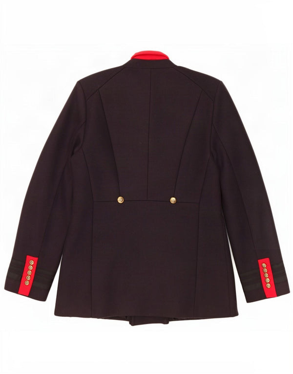 Zara Damen Pea Coat UK 14 Large Marineblau Polyester