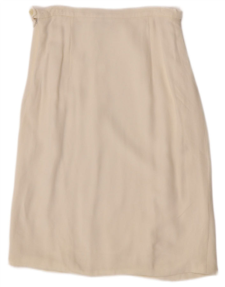 Max Mara Womens Midi Skirt W28 Medium Off White