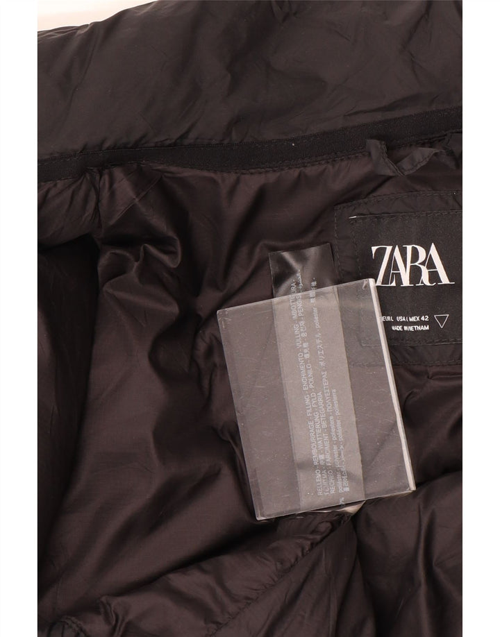 Zara Mens Padded Jacket UK 40 Large Black Polyester