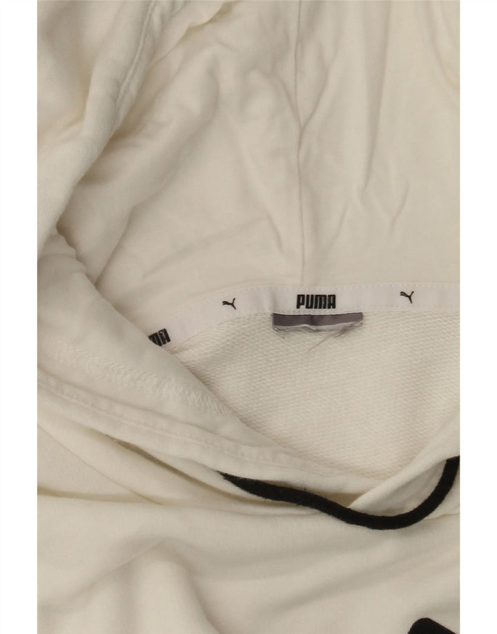 Puma Mens Graphic Hoodie Jumper Medium White