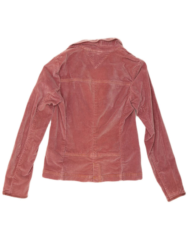 Jaqueta Blazer Feminina Tommy Hilfiger com 3 Botões de Veludo Reino Unido 12 Médio Rosa