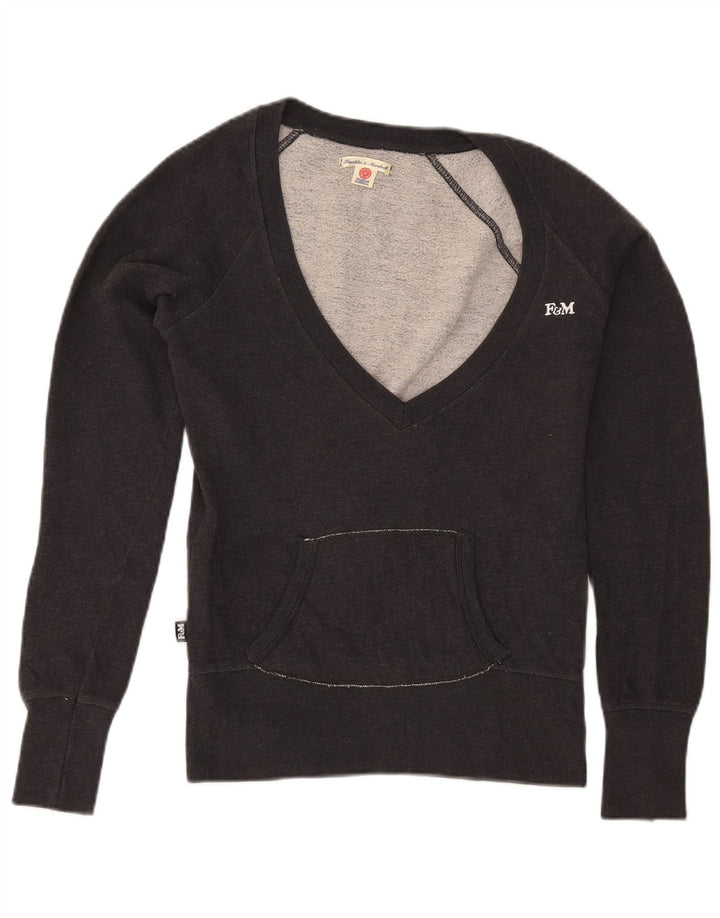 FRANKLIN MARSHALL Womens Sweatshirt Jumper UK 10 Small Grey Cotton