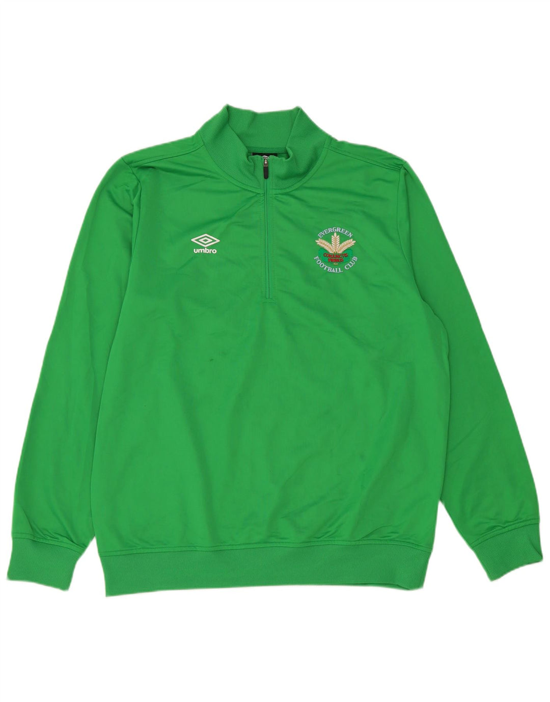 Umbro Herre Grafisk Zip Neck Sweatshirt Jumper Large Grøn Polyester