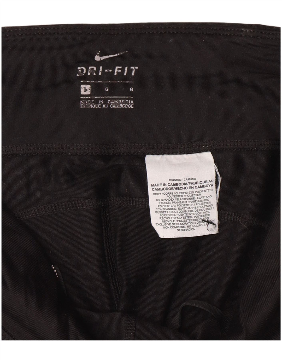 NIKE Womens Dri Fit Capri Leggings UK 14 Large Schwarz Polyester