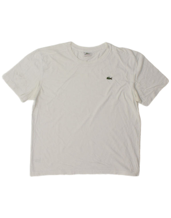 Lacoste Mens T-Shirt Top Size 5 Large White Cotton