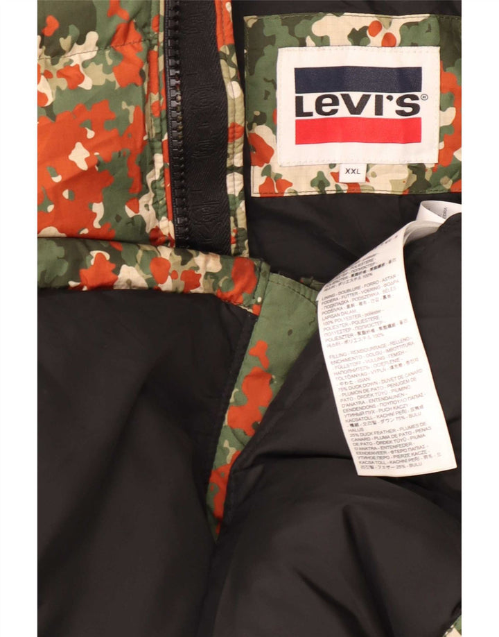 Мужская стеганая куртка Levi's UK 44 2XL, разноцветный камуфляжный полиэстер