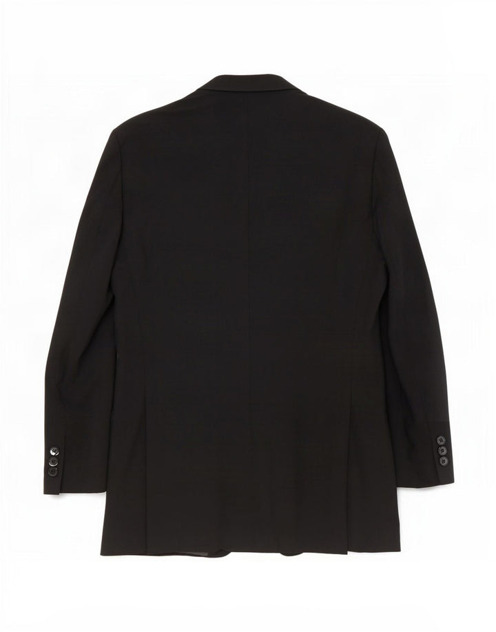 Jaqueta blazer masculina de 2 botões Marks & Spencer Reino Unido 40 poliéster preto médio