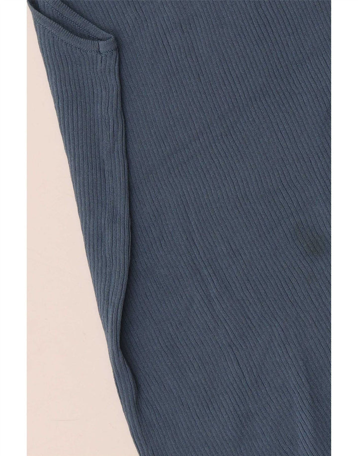 Zara Womens Crop One Shore Top UK 12 Medium Blue Viscose