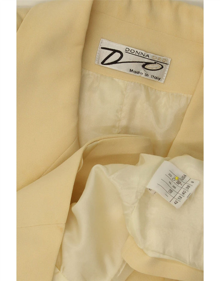 VINTAGE Womens Bolero Top UK 12 Medium Yellow Acetate Vintage Vintage and Second-Hand Vintage from Messina Hembry 
