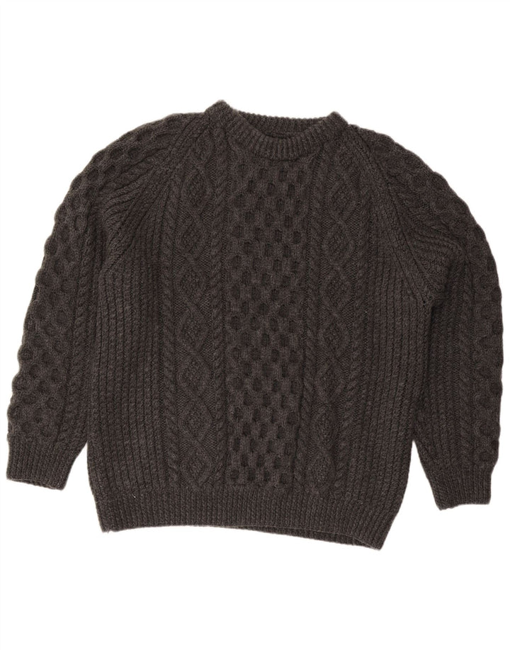 Maglione maglione girocollo da uomo vintage grigio XL