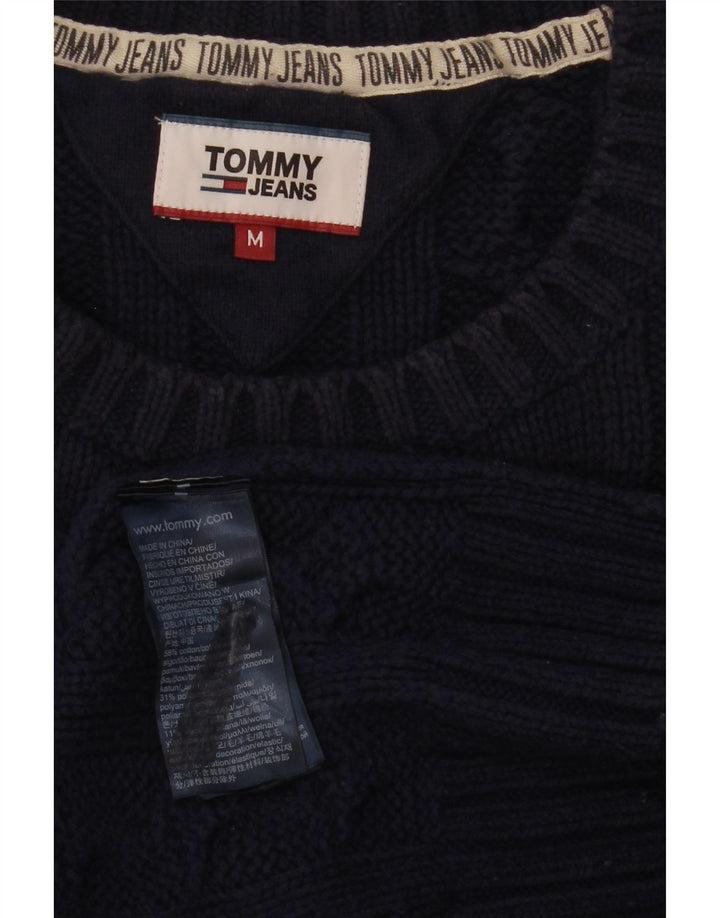 Tommy Hilfiger Mens Crew Neck Jumper Sweater Medium Navy Blue Cotton