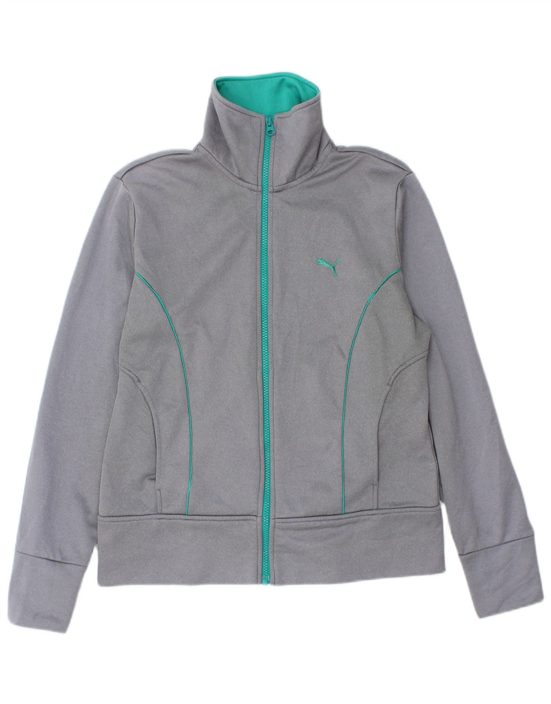 PUMA Womens Tracksuit Top Jacket UK 12 Medium Grey Polyester
