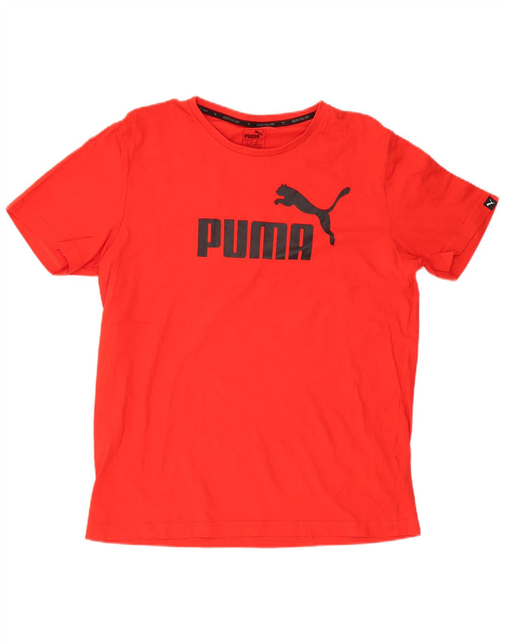 Puma Herre Grafisk T-Shirt Top Stor Rød Bomuld