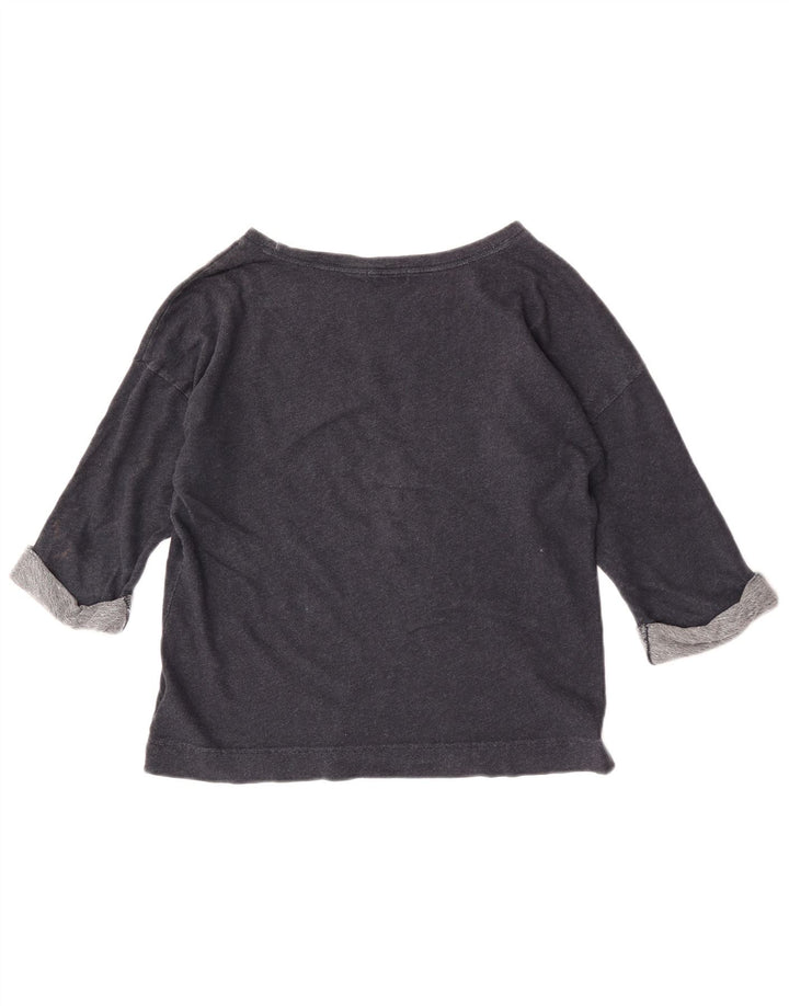 Gap Womens Oversized Top 3/4 Sleeve UK 10 Small Navy Blue Cotton