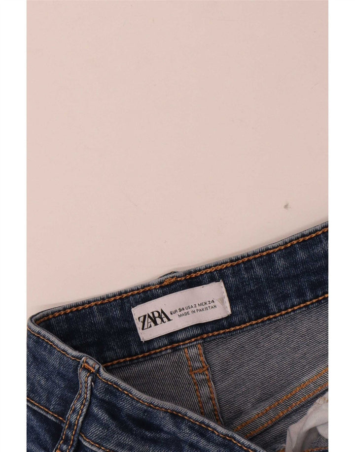 Zara Damen Bootcut Jeans EU 34 2XS W24 L25 Blau