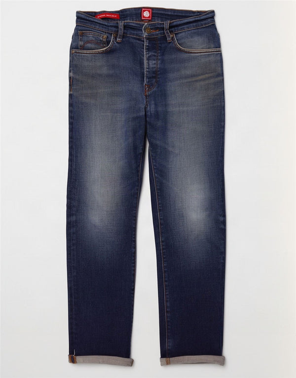 Pretty Green Herre Burnage Regular Fit Straight Jeans W30 L28 Blue Cotton