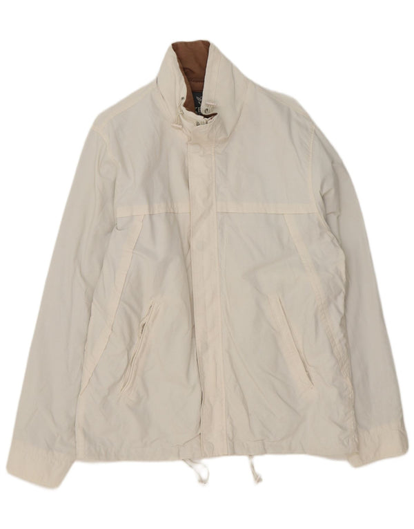 Vintage Mens Rain Jacket UK 40 Large White Cotton