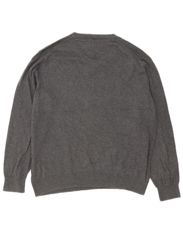 Tommy Hilfiger Uomo Maglione con scollo a V Maglione grande in cotone grigio
