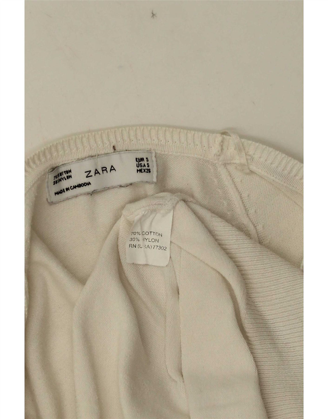 Zara Womens Cardigan Sweater UK 10 Small White Cotton