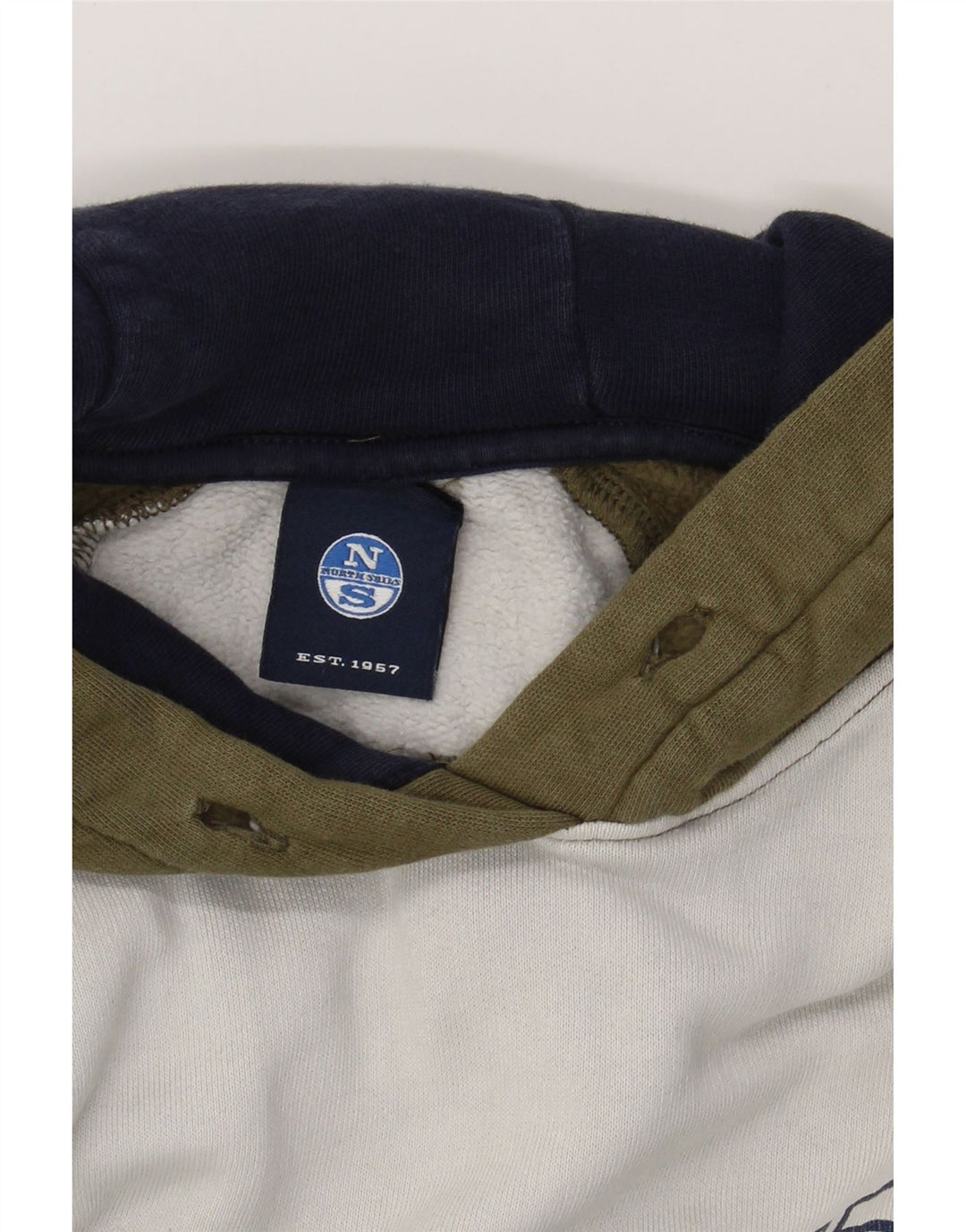 NORTH SAILS Mens Graphic Hoodie Jumper Medium Multicoloured Colourblock Vintage North Sails and Second-Hand North Sails from Messina Hembry 