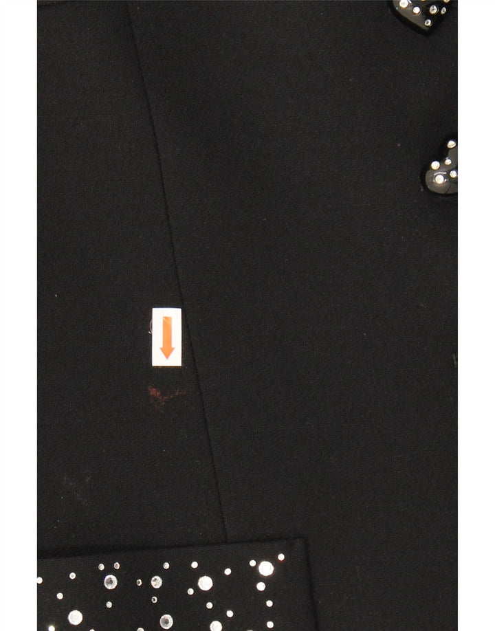 ANTONETTE Womens 4 Button Blazer Jacket UK 16 Large Black Wool