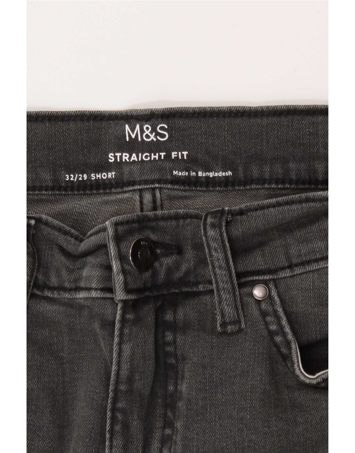 Marks & Spencer Męskie proste dżinsy W32 L29 Szara bawełna