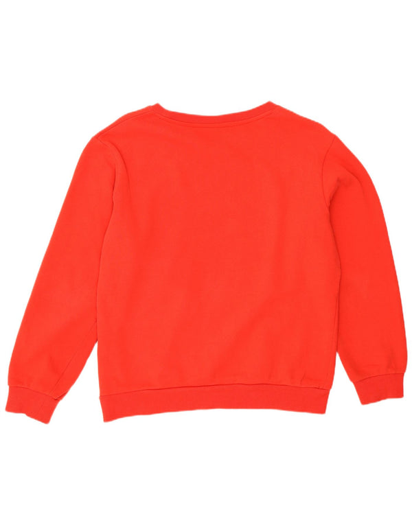 Fila Womens Graphic Relaxed Fit Sweatshirt Pullover UK 10 Small Rote Baumwolle