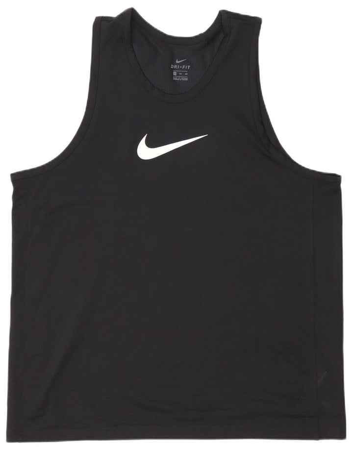 Nike Mens Dri Fit Vest Top 2XL Black Polyester