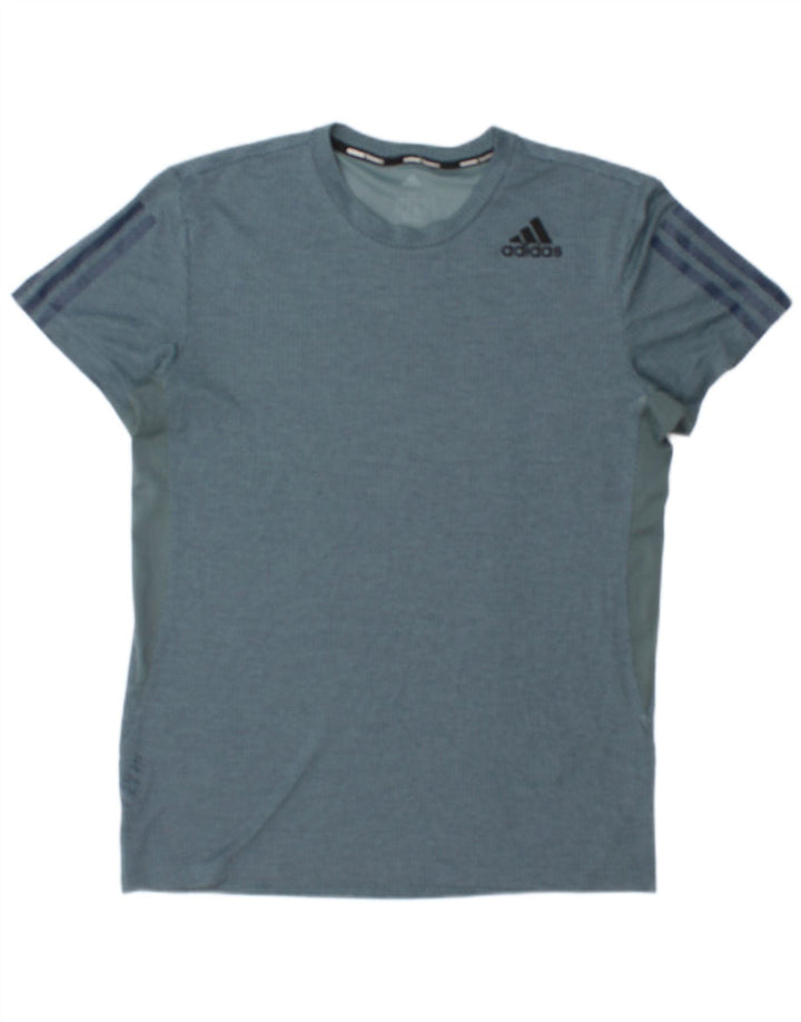T-shirt da uomo ADIDAS Top in poliestere color block blu medio