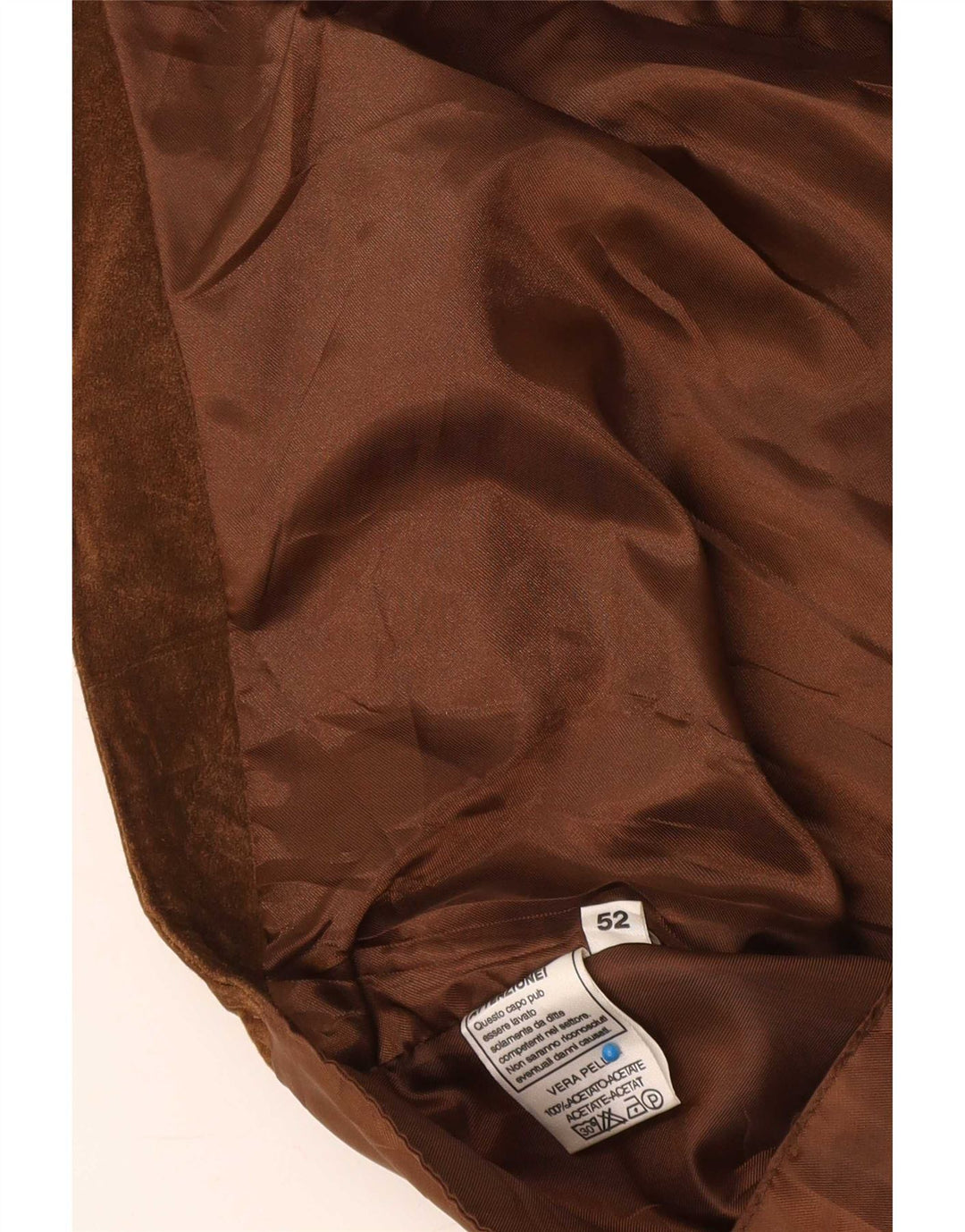 gilet en daim homme vintage IT 52 grand cuir marron