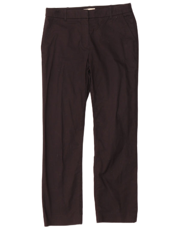 Hobbs Womens Straight Chino Trousers UK 8 Small W28 L28 Black Cotton