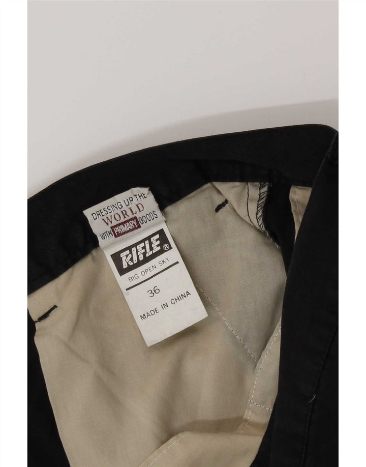 Pantaloncini chino da uomo Rifle W36 grandi in cotone nero