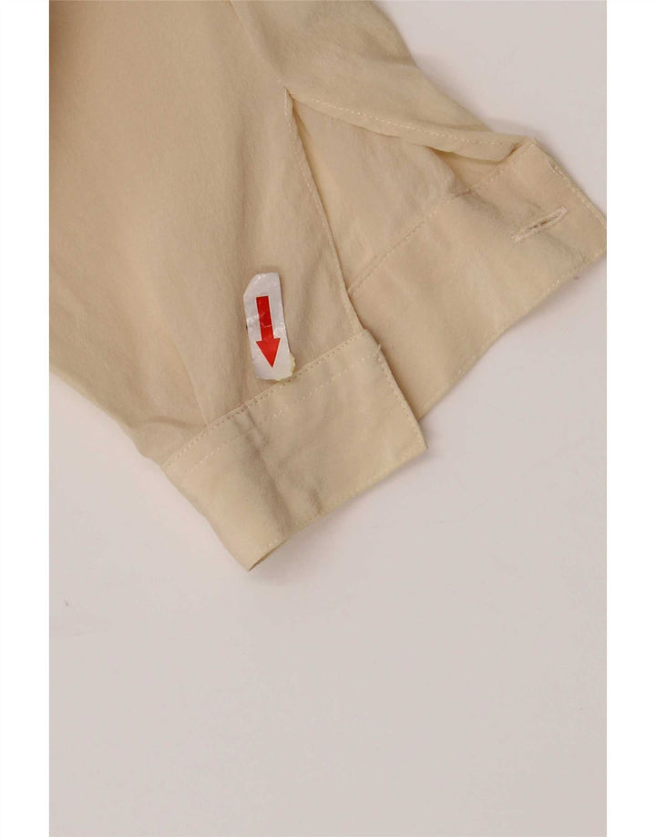 Bluză de cămașă vintage pentru femei IT 44 Medium din mătase alb