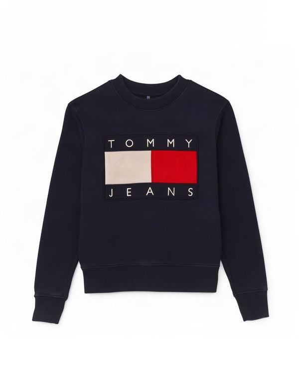 Tommy Hilfiger Womens Sweatshirt Jumper UK 6 XS Navy Blue Colourblock