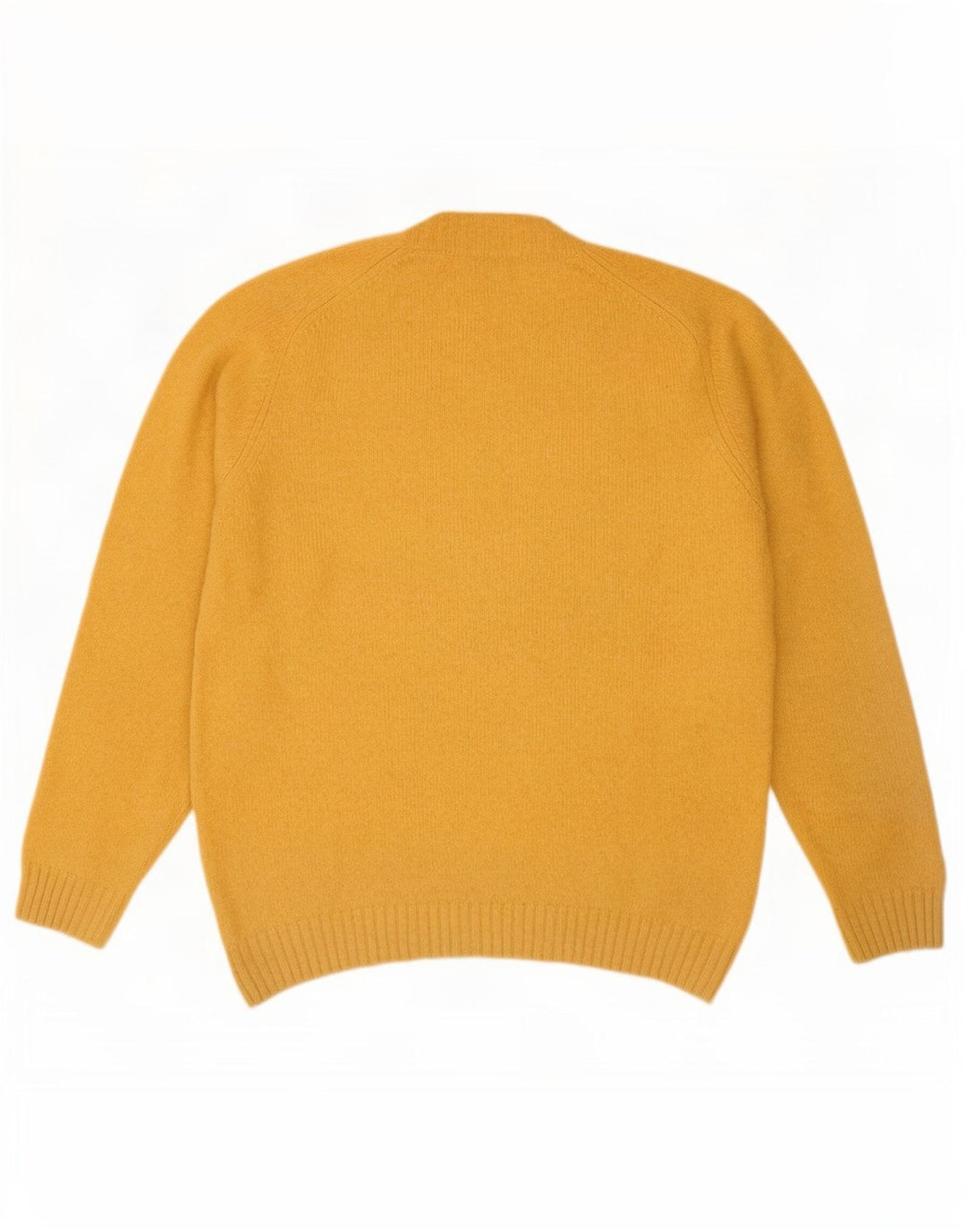 Męski sweter z okrągłym dekoltem Zara XL, żółta wełna