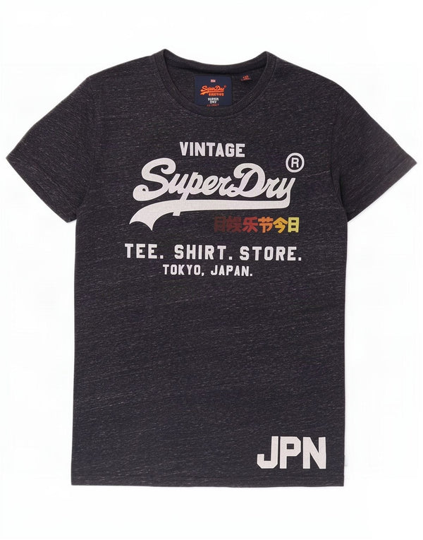 Superdry Camiseta con gráfico regular de algodón moteado en azul marino mediano para hombre