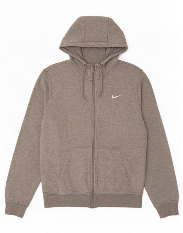 Felpa con cappuccio e zip Nike da uomo, piccola, in cotone grigio screziato