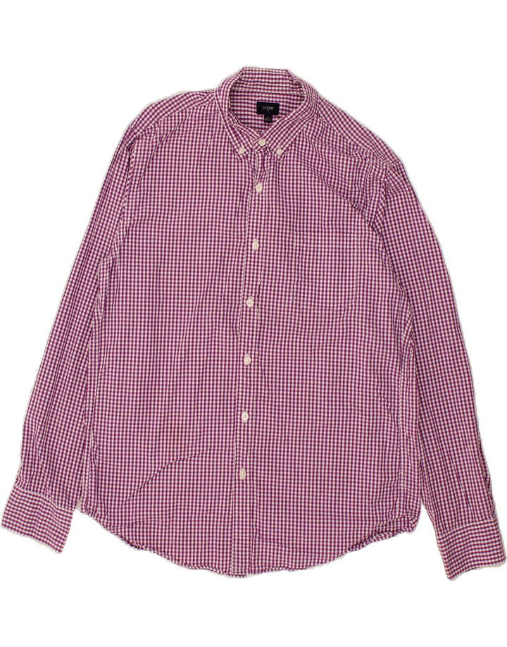 J. CREW Mens Shirt Large Pink Gingham Cotton Vintage J. Crew and Second-Hand J. Crew from Messina Hembry 