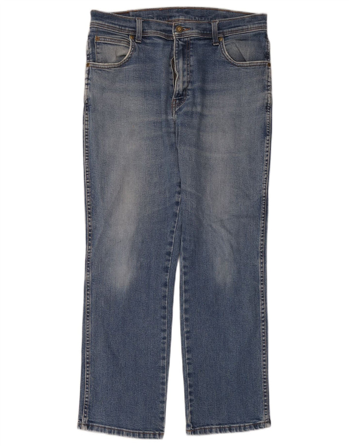 Wrangler Mens Straight Jeans W34 L30 Blue Cotton