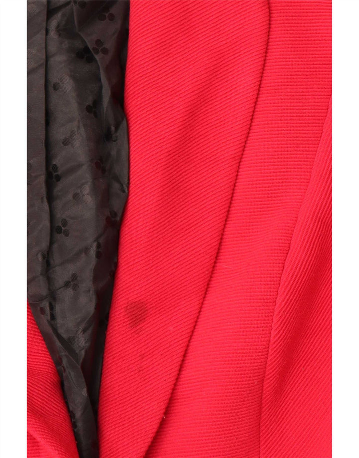 Marks & Spencer Womens 1 Button Blazer Jacket UK 18 XL Red Polyester